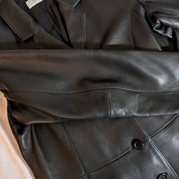 Preview Collection Genuine Lamb Skin Leather Button Up Jacket Blazer Size Large - Picture 5 of 13